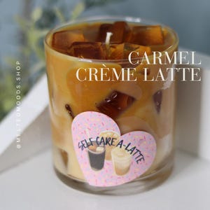 Carmel Latte Iced Coffee Candle 10oz | Handmade Candle | Coffee Caramel Vanilla | Unique Gifts | For Her | For Him