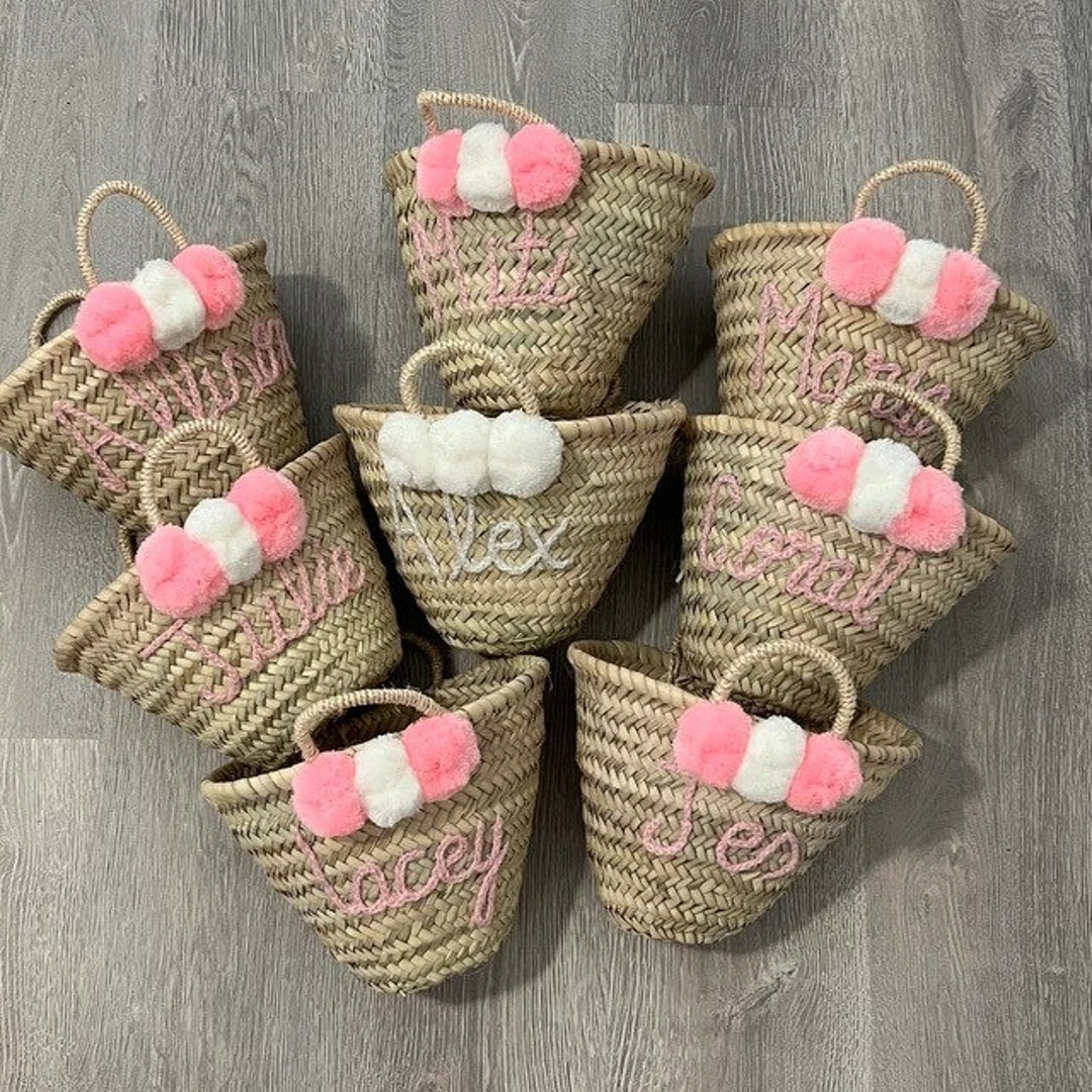 Monogrammed Baskets, Personalized Wedding Gift, Customized Bridal Bags