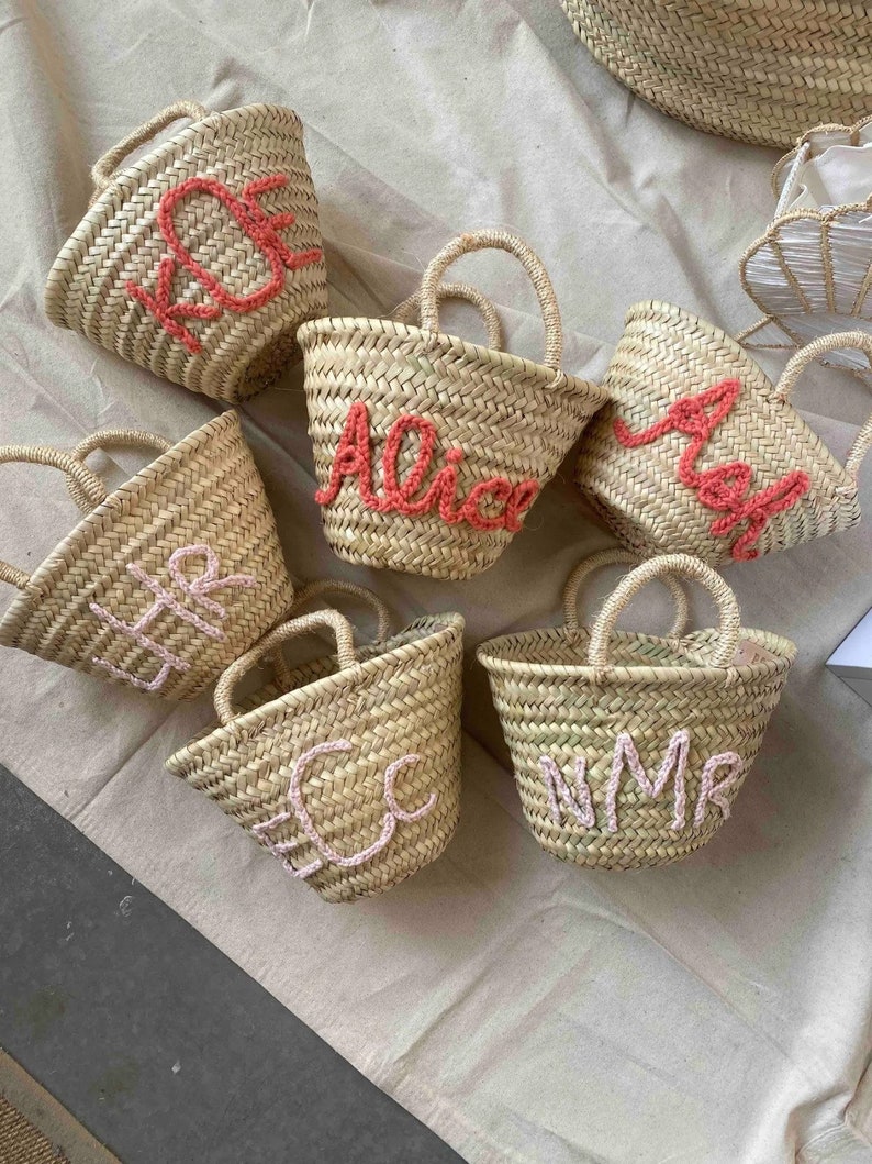 Flower Girls Baskets, Customized Straw Bags,mini Straw, Basket