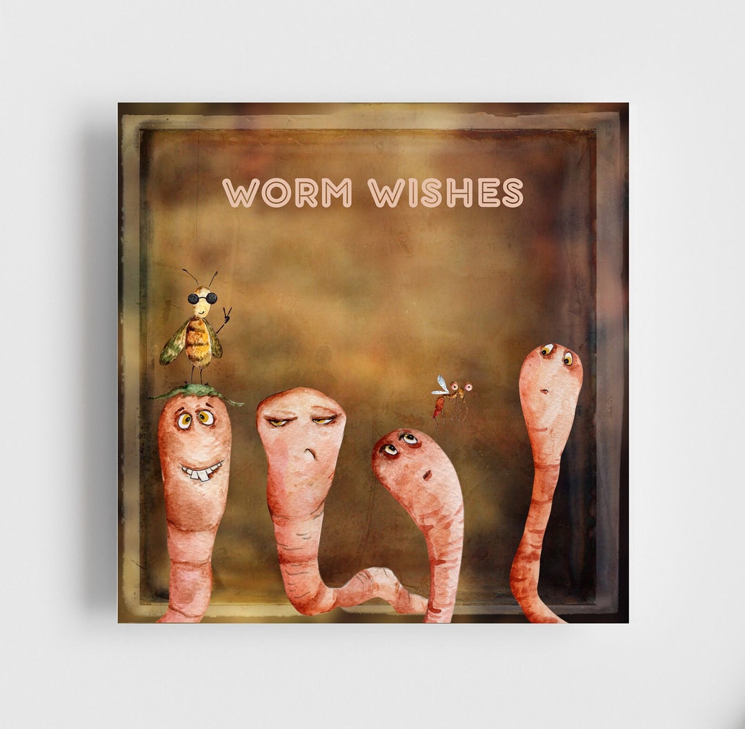 Worm Wishes Cute Worms Card Greetings Friend Special Occasion Happy