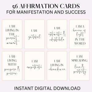 Cartões de afirmação positiva, manifesto, mentalidade de amor próprio, cartão inspirador, inspiração, atrair confiança, lei da atração, DIGITAL