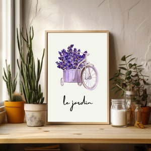 Lavender Watercolour Wall Art, French Wall Art, Floral Farmhouse Art, Printable, Downloadable Wall Art, Wall Art Print