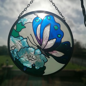 Joan Baker Designs ~ Hand Painted Stained Glass ~ Sun