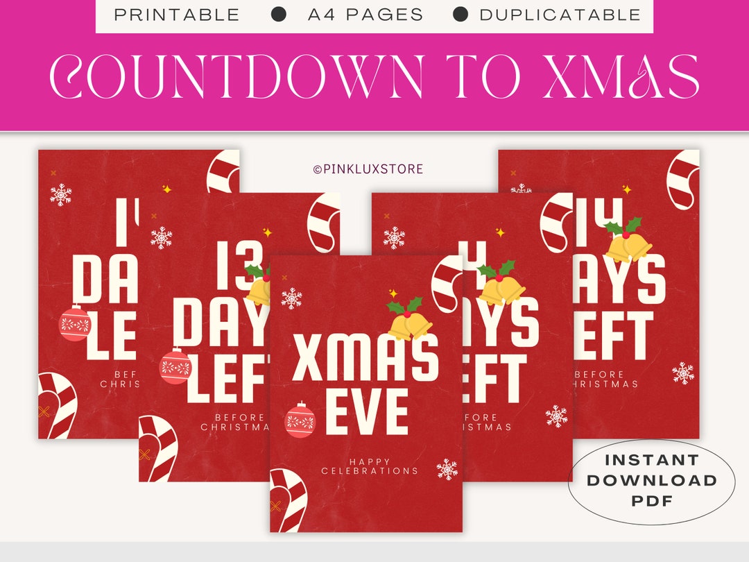 Printable Christmas Countdown, December 25th (digital Download) - Etsy
