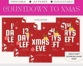Printable Christmas Countdown, December 25th (Digital Download)