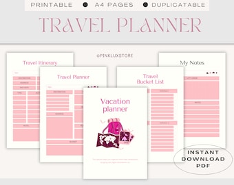Printable Travel Planner, Family Vacation Organizer (Digital Download)