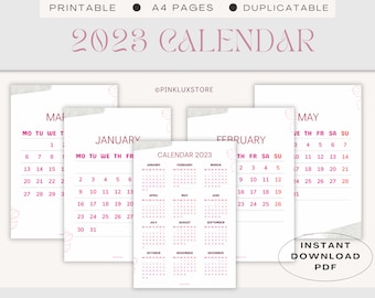 2023 Minimalist Calendar Printable, Beige Planner (Digital Download)