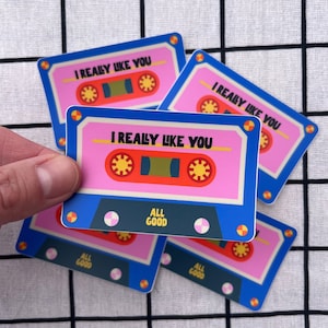 Retro Cassette Tape Sticker, Mixtape Die Cut Sticker, Weather-Resistant Vinyl Sticker, 3&quot; Sticker, Colorful Mixtape Sticker