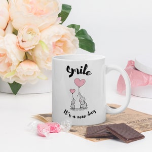 White glossy mug, Cute Elephant Mug, Animal Mug, Mug Gift, Gifts for family & Friends