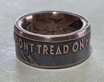 Don’t tread on me copper coin ring