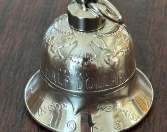 Kennedy half dollar coin bell, 40% silver coins (1966-1969)