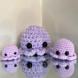 Crocheted Octopus PACK: Large, Medium, Mini