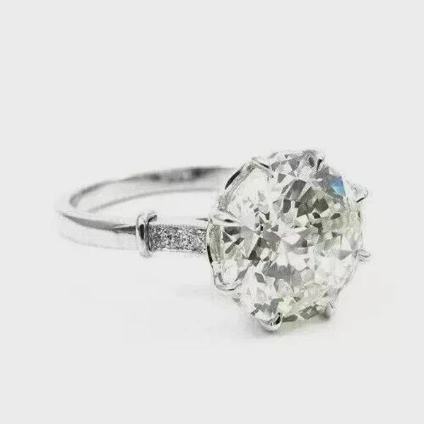 Art Deco Style Ring 1.70Ct Lab Created Diamond Ring For Engagement Ring CZ 14K White Gold Finish Ring For Her