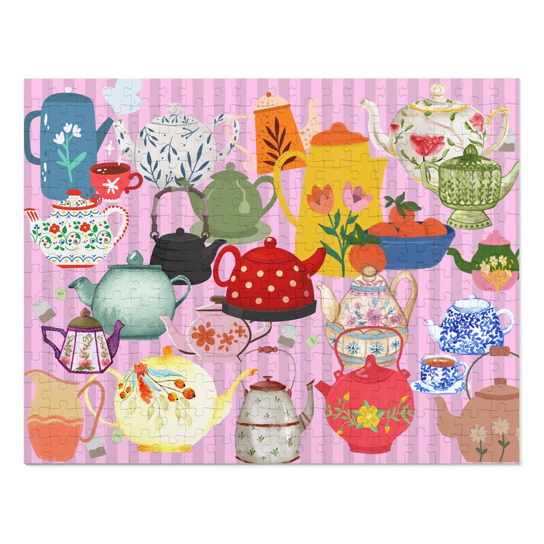 Kids Tea Time Teapots Jigsaw Puzzle Etsy