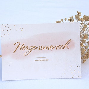 Dekokarte Herzensmensch | Herzensmensch | Geschenk für Freundin | Postkarte | Geschenk mit Herz | Herzrein | Valentinstagsgeschenk