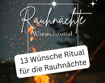 Ritual de 13 Deseos para los Doce Días de Navidad de 2025. Lista de deseos en PDF para imprimir con consejos adicionales para formular deseos y realizar rituales de manifestación.