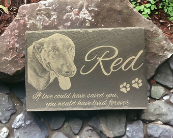Pet Memorial Slate Stone, Dog Memorial, Personalized Pet Loss Remembrance, Dog Memorial Gift, Pet Headstone, Pet Plaque, Pet Memorial Art