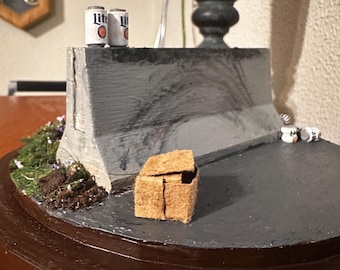 Escultura en miniatura de una barrera de jersey de skate (7 x 3,5 pulgadas)