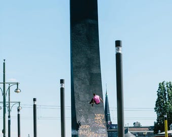 Arte mural de skateboarding - Skater en 3D desplegable - David Loy 2
