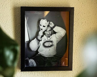 Lámina artística de hockey "Bloody Face" de Jacques Plante - Fotografía vintage de portero