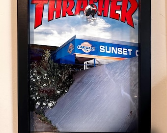 Arte mural de skateboarding - Portada desplegable de Thrasher - Milton Martinez Kickflip Carwash