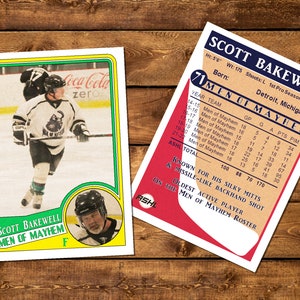 Diseño de tarjeta de hockey vintage personalizada 1