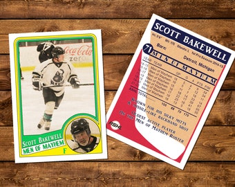 Diseño de tarjeta de hockey vintage personalizada 1