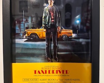 Arte de pared de la película Taxi Driver de Robert De Niro. Póster de la película Travis Bickle de Robert De Niro, escena de arte 3D.