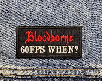 60FPS When? Embroidered Patch. Gaming Inspired Patches. Iron On Backing.