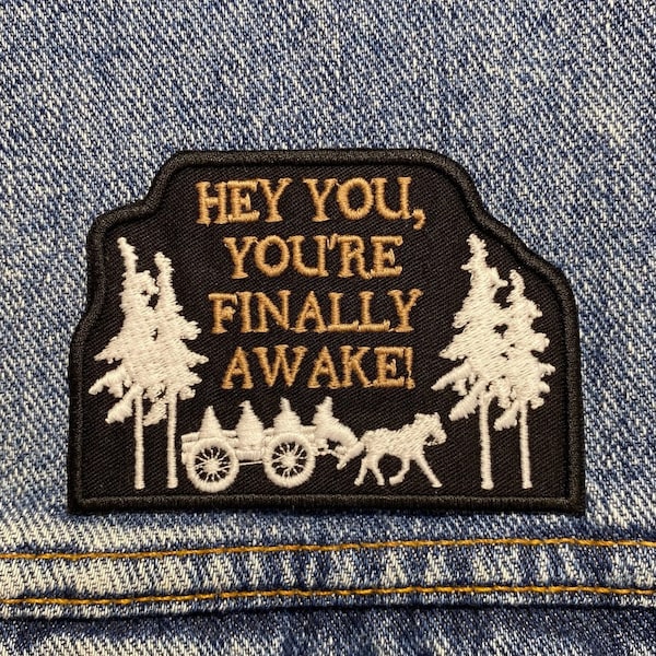 Endlich wach Aufnäher. Gaming Inspirierte Patches. Eisen auf Rückseite.