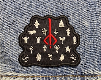 Caryll Runes Embroidered Patch. Gaming Inspired Patches. Iron On Backing.