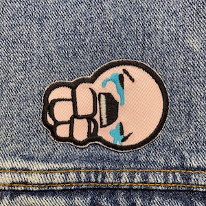 Crying Isaac Embroidered Patch. Gaming Inspired Patches. Iron On Backing.
