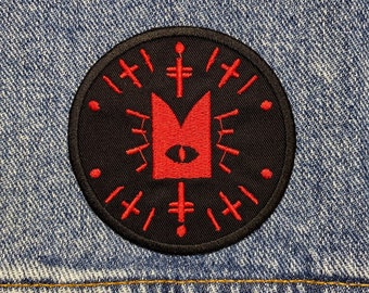 Cult Symbol Embroidered Patch. Gaming Inspired Patches. Iron On Backing.