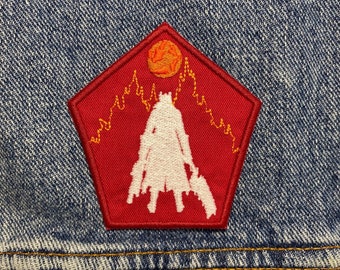 Blood Moon Embroidered Patch. Gaming Inspired Patches. Iron On Backing.