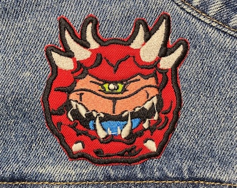 Cacodemon Embroidered Patch. Gaming Inspired Patches. Iron On Backing.