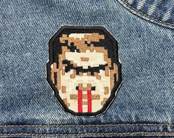 Parche bordado de Doomguy. Inspirado en videojuegos. Se puede planchar.