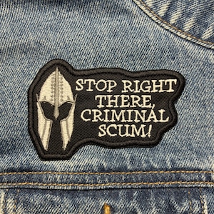 Criminal Scum Embroidered Patch. Gaming Inspired Patches. Iron On Backing.