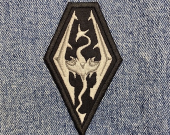 Sky Dragon Embroidered Patch. Gaming Inspired Patches. Iron On Backing.