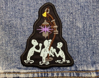 Lantern Embroidered Patch. Gaming Inspired Patches. Iron On Backing.