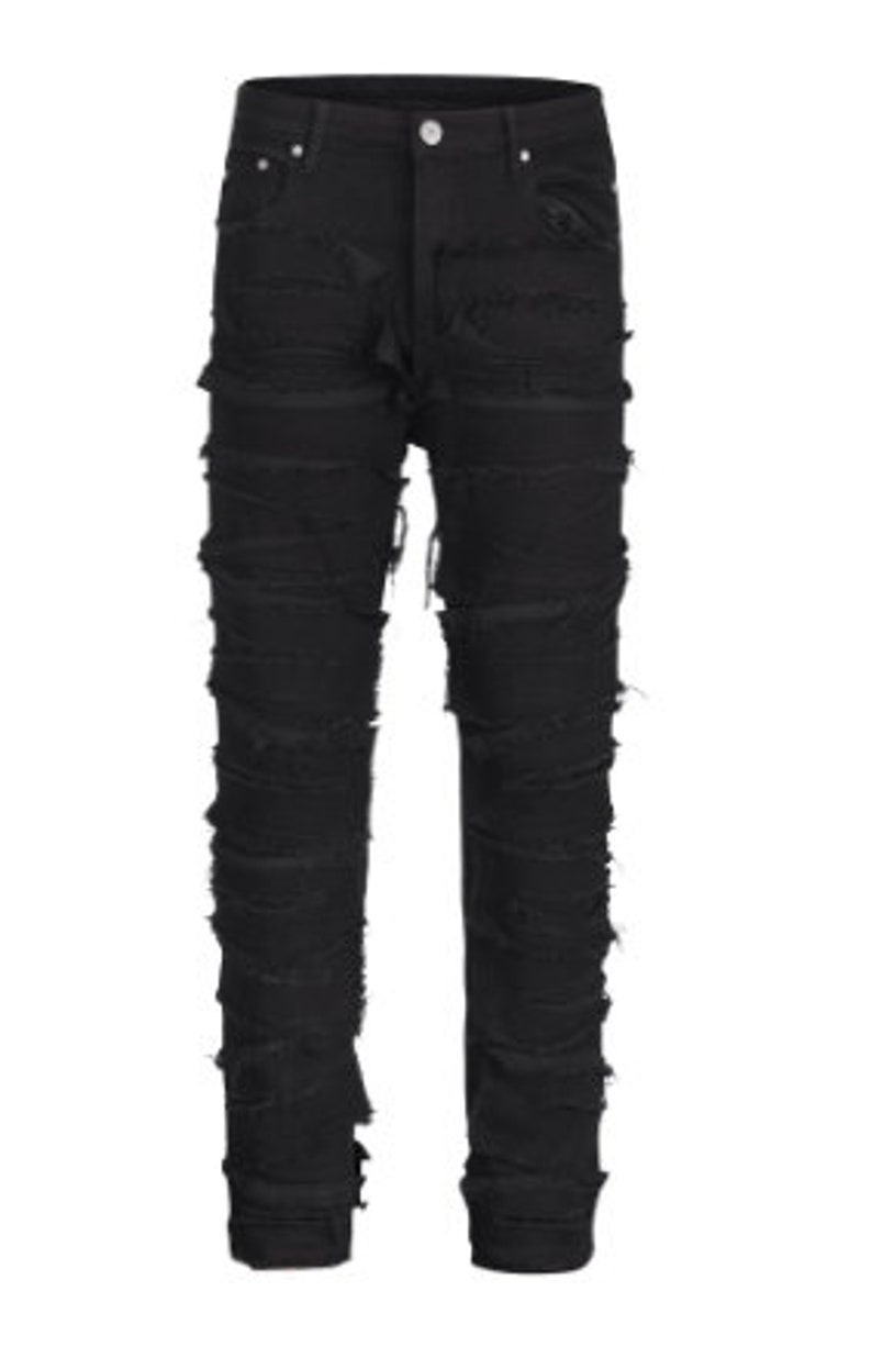 Y2K Stacked Ripped Jeans for Men Etsy