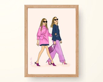Digitale poster "Roze outfit"