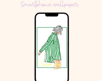Smartphone wallpaper - green stripes