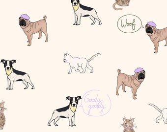 Affiche numérique "Dogs & cats"