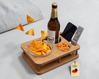 YOLO Coffee Bar with 2 Glass Bowls | PERSONALIZABLE Mini Snack Box for Coffee Cups | Snack Bar for Wine Glasses