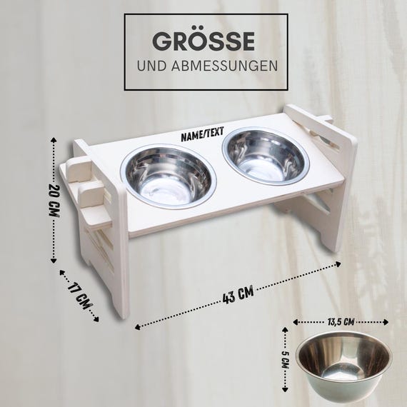 Hhenverstellbarer Futternapf fr kleine Hunde und Katzen |  Personalisierbare Futterstation | Fressnapf aus Holz | Hundenapf - Etsy  sterreich