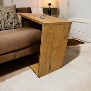 Beistelltisch - 2 in 1 Couch Butler & Sofatisch - C-Tisch in Holzoptik Couchtisch - Kaffeetisch - Wohnzimmertisch - Ablage Laptop Tisch Holz