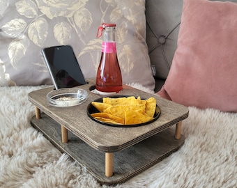 Snackbar mit 2 Glasschalen YOLO  Ebenholz Couchbar Snackbox