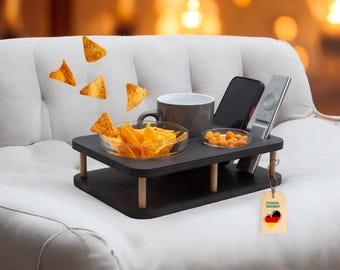 YOLO coffee bar in black with 2 glass bowls | PERSONALIZABLE mini snack box for coffee cups | Snack bar for wine glasses