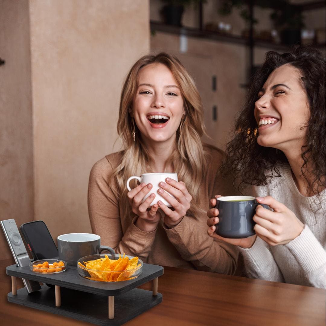 YOLO Coffee Bar in Black With 2 Glass Bowls | PERSONALIZABLE Mini Snack ...