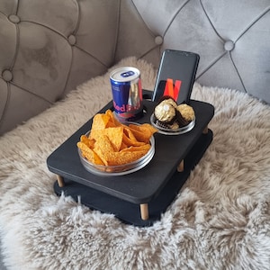 Snack bar with glass bowls YOLO black couch bar snack box